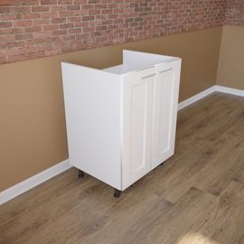 Тумба нижняя под мойку 2 двери 600/820/470 Женева белая