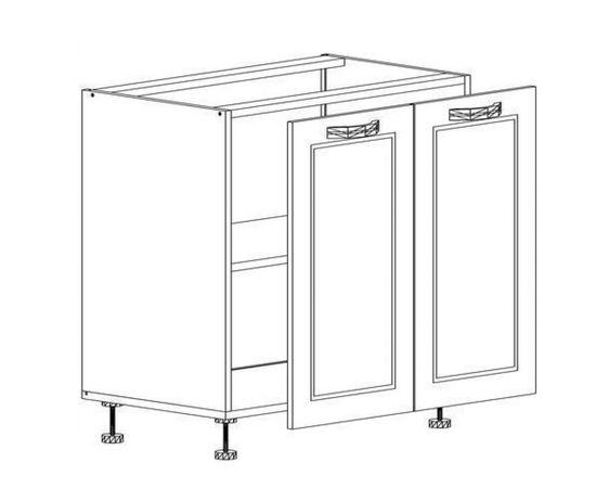 Тумба нижняя под мойку 2 двери 600/820/470 Женева белая
